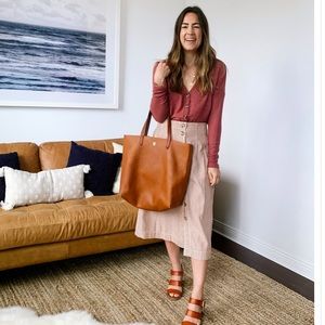 Striped Madewell midi skirt